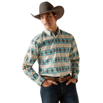 teal cowboy shirt