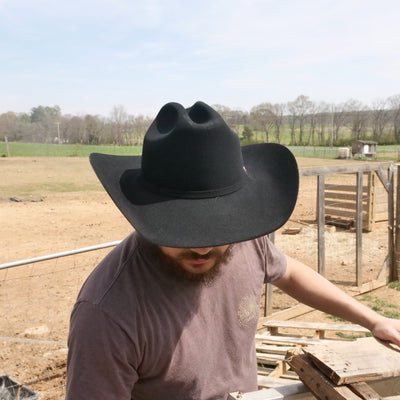 black cowboy hat squared profile