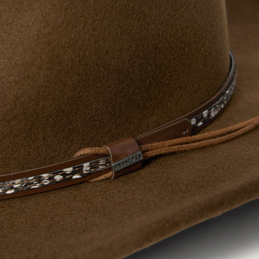 brown crushable wool outdoor hat